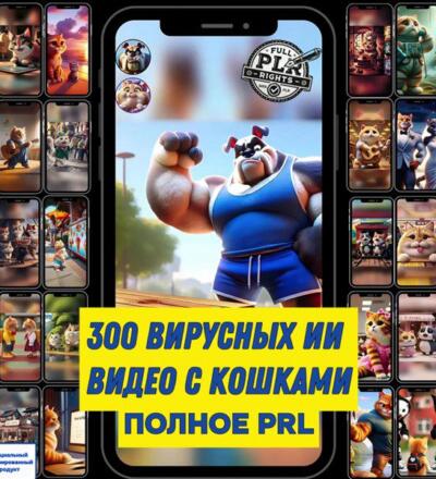 PLR 300 Cat Realm AI вирусные видеоролики с полным MRR | Настраиваемый вирусный видеоконтент на тему кошек