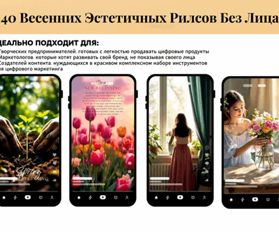 40 видеороликов Faceless с возможностью редактирования, эстетический набор видео Canva