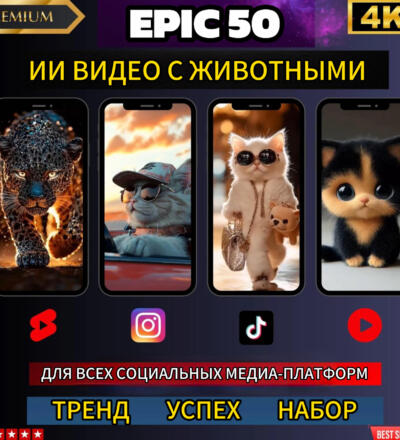 Эпические 50 видеороликов с животными с использованием искусственного интеллекта