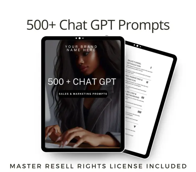 500+ чат-подсказок GPT с правами PLR и Master Resell