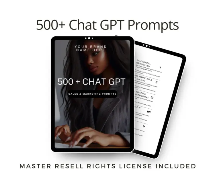 500+ чат-подсказок GPT с правами PLR и Master Resell